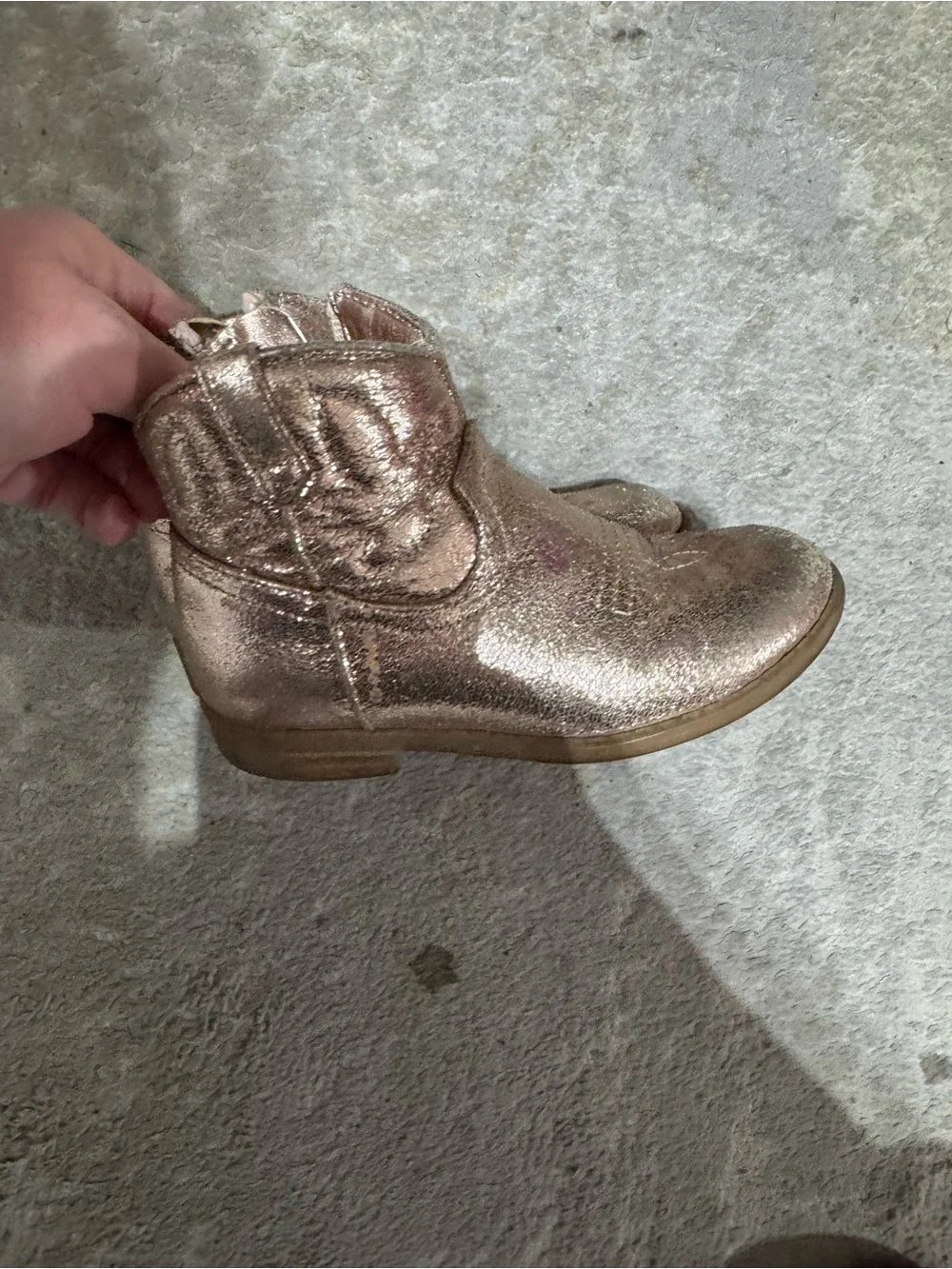 Girls Metallic Rose Gold Booties - Kids Shoes